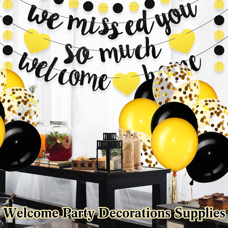 Navy Blue Silver Welcome Home We Missed You Decoration Kit
