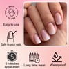 Short Square Press on Nails,White Gradient Press On Nails,12 Sizes