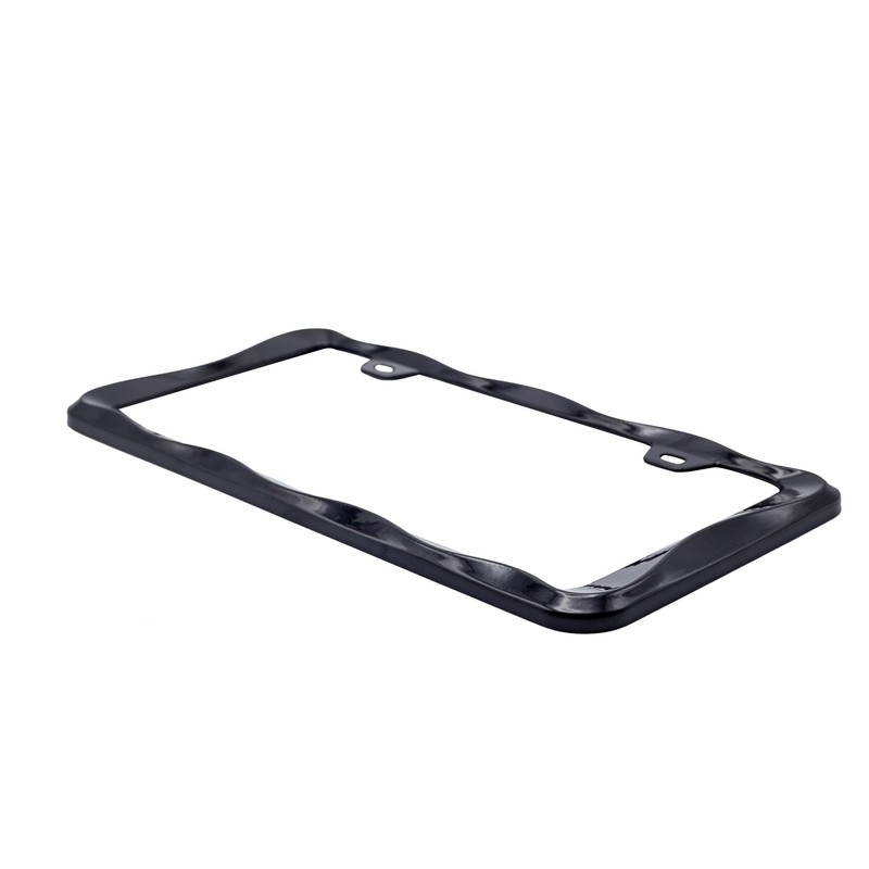 Creathome 3D Curly Wave Pattern Black License Plate Frame from