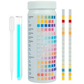 FUYGRCJ 16 in 1 Water Testing Kit for Drink Water Accurate Water Test Strips Water Quality Measurement Strips Kits for Hardness pH Lead Mercury Copper and More(100 Pieces/Tube)