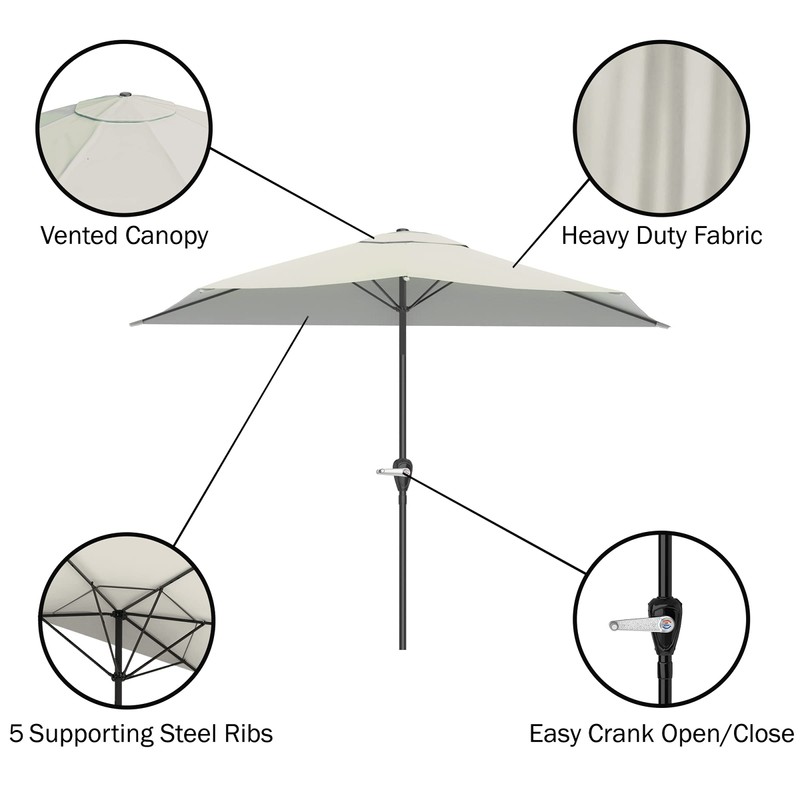 Half Umbrella Outdoor Patio Shade - 9 ft Patio Umbrella