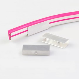 Neon Rope Light Mounting Brackets, Neon LED Accessories 20Pcs Neon Lights Aluminum Install Fixing Clips Accessories for 6x12mm Silicone LED Neon Flex Strip Lighting, Neon Signs DIY 20 Screws, 20 Clips