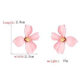 4 Pairs of Stud Earrings for Women S925 Silver Needle Hypoallergenic Flower Earrings Cherry Blossom Flower CZ Cartilage Hypoallergenic Stud Earrings for Women Girls Children