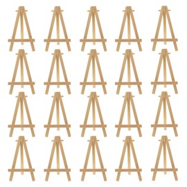 Cettkowns 20-Pack 6" Mini Wood Display Easel Ideal for Displaying Small Canvases, Photos, Business Cards, Wedding Seating Plan