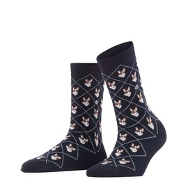 Burlington Women's Corgi W So Cotton Patterned 1 Pair Socks, Black 3000 3.5-7