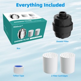 Hibbent High Output Shower Filter with Replaceable Multi Stage Cartridge Showerhead Filt