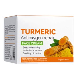 Lightening Turmeric Face Cream, Anti-Wrinkle Cream, Turmeric Repair Cream, Turmeric Cream Against Dark Spots, Moisturising with Turmeric for Dark Spots, 50 g