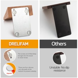 DRELIFAM Red Oak Book Ends Heavy Duty Handmade Book Ends for Shelves Decorative Bookends to Hold Heavy Books (Red Oak Small)