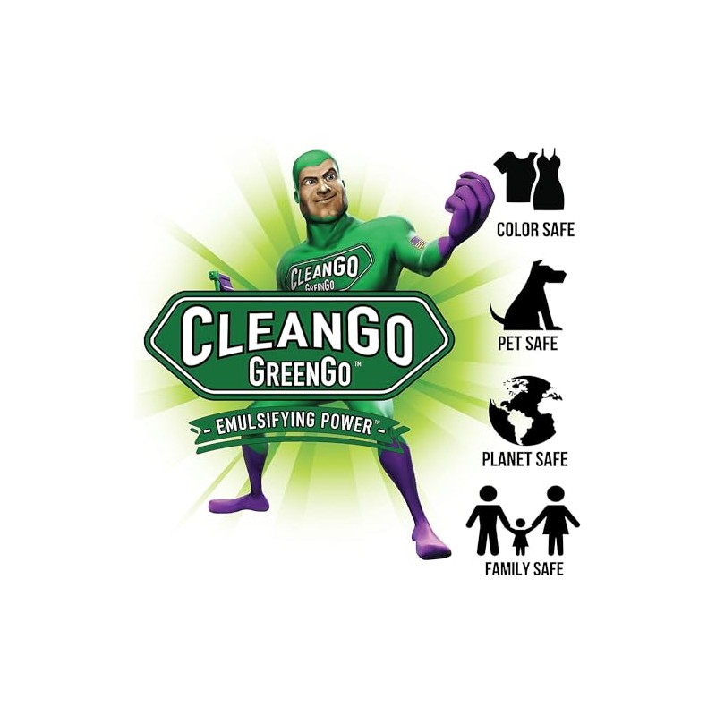 CLEANGO GREENGO Total Purpose, Biodegradable Emulsifying Cleaning Power, Nontoxic Cleaner