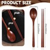 4 Pairs Chopsticks and 4 Spoons Set Wooden Chopsticks Spoon