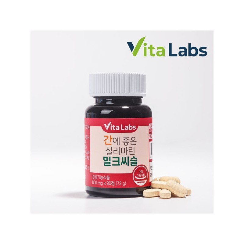 Vitalaps 비타랩스 간에 좋은 실리마린 밀크씨슬 800mg X 90정 1통
