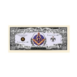 American Art Classics Freemason - Masonic Million Dollar Bills - Pack of 100 - Limited Edition Collectible Novelty Dollar Bill - Best Gift Or Keepsake for Masons