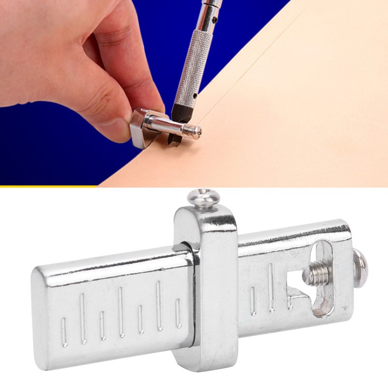 Silver Leather Border Cutter Manual Leather Craft Carving Positioning Swivel