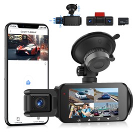 VECHTEL 2K Wi-Fi Dashcam Car with App 1080P Car Camera, 3 Inch IPS Screen Dashcam Car with Ultra Night Vision Daschcam, 128GB Card, G-Sensor, 24H Parking Monitoring, Loop Recording, Reversing