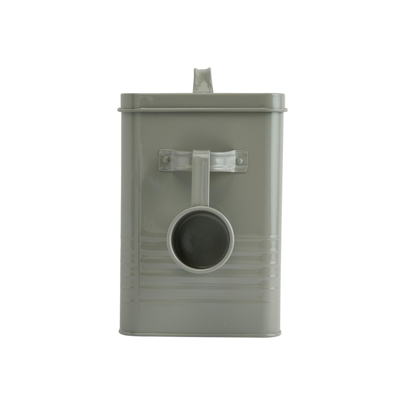 Bloomingville Farmhouse Metal Container with "Laundry Powder" Message, Lid, and