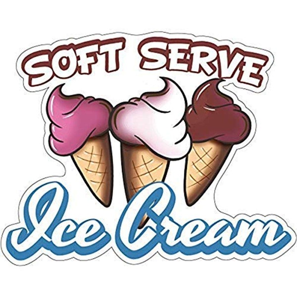 SignMission Soft Serve Ice Cream 24" Decal Concession Stand Food