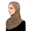Big Girls Hijab Tan Cotton Amira Muslim Kids Head Scarf