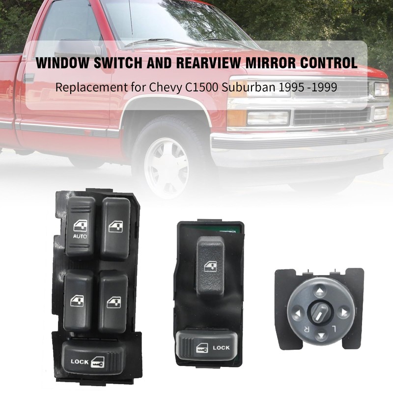 Hoypeyfiy 3Pcs 15151360 Driver & Passenger Side Master Power Window