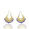 Moonstruck Traditional Indian Chandbali Hoop Earrings for Women (Peach &
