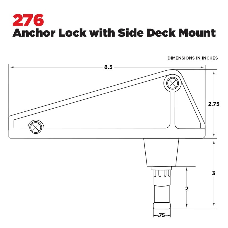 Scotty ,Anchor Lock #276 Side Deck Mount/ #277 Flush Mount