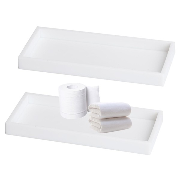 Qivine 2 Stück Badezimmer Tablett, Deko Bad Tablett, Tabletts für