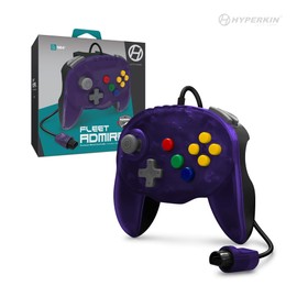 Hyperkin N64® 有線コントローラ オリジナルポート フリートアドミラル ハイパキン Fleet Admiral N64 Wired Controller パープル