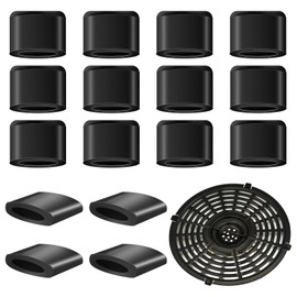 Air Fryer Rubber Bumpers,16 Pcs Air Fryer Tray Rubber Feet Replacement Parts Air Fryer Silicone Bumpers Rubber Non-Scratch Protective Covers for Air Fryer Grill Pan