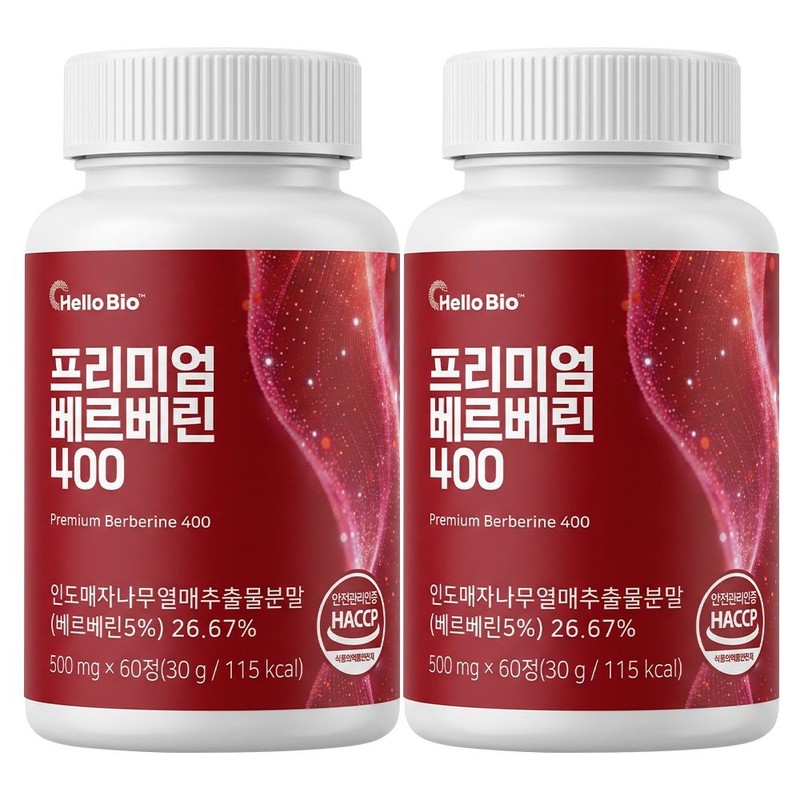 Hellobio Premium Berberine 400 60 tablets (2 units), total 4
