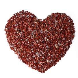 LAIDANLA Red Jasper Crushed Stone Crystal Chips Bulk Natural Gemstones Healing Reiki Crystals Mini Quartz Vase Filler Aquarium Gravel 0.55lb