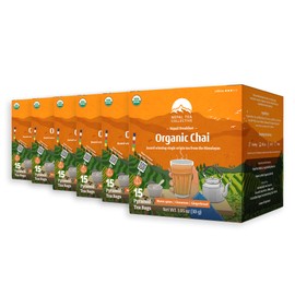 NEPAL TEA Organic Chai Tea Bags from the Himalayas, Chai Spice Blend - 15 Pyramid Tea Bags, Single Origin Chai Spice Tea - Black Tea Bags, Loose Leaf Tea Inside (Nepali Breakfast), 6 Pack