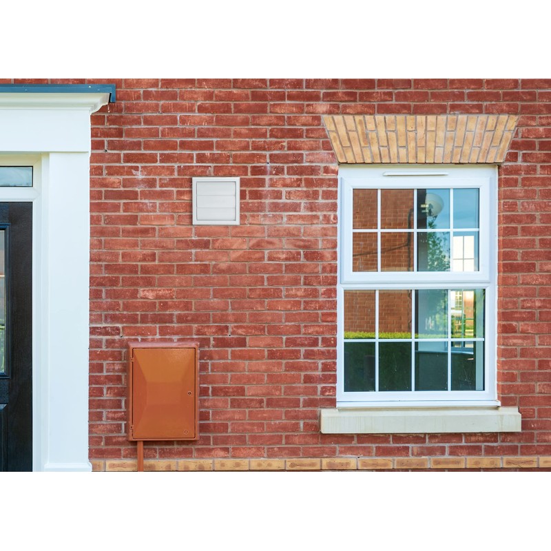 Vents 100 mm White Plastic Gravity Wall Grille with Non-Return