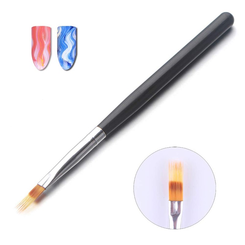 WOKOTO Black Wood Handle Ombre Brush Gel Acrylic Nail Brush