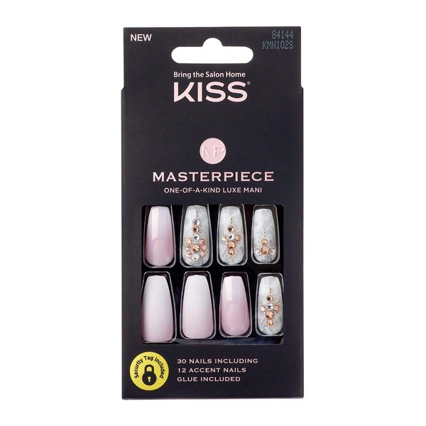Kiss Masterpiece Nails- Rosas y Oro