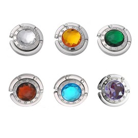 MYLEUS 6 PCS Handbag Hooks for Tables,Portable Hook,for Purse Bag Hanger Portable Handbag Folding Hanger Holder Hook for Hanging Crystal Alloy Magic Hooks (Combination B)