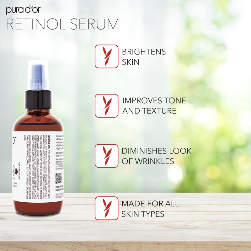 PURA D'OR 3.3 Oz Retinol Serum For Nighttime - Advanced