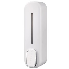 Soap Dispenser Wall Mount, 300ml ABS Easy to Install Manual Soap Dispenser Convenient to Press Shower Gel Container with Transparent Window Design for Bathroom Hotel (White)