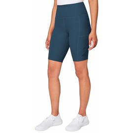 Mondetta - Pantalones cortos de bicicleta de peso medio para mujer, Azul oscuro, X-Small
