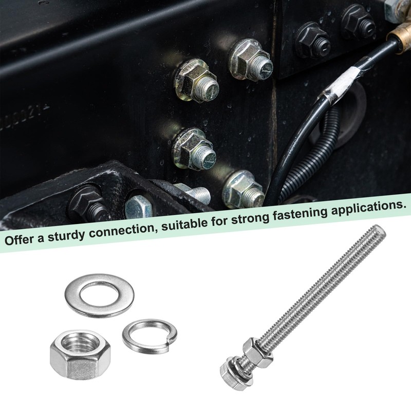 M METERXITY 4-Pack Hex Head Screw Bolt with Nuts Flat