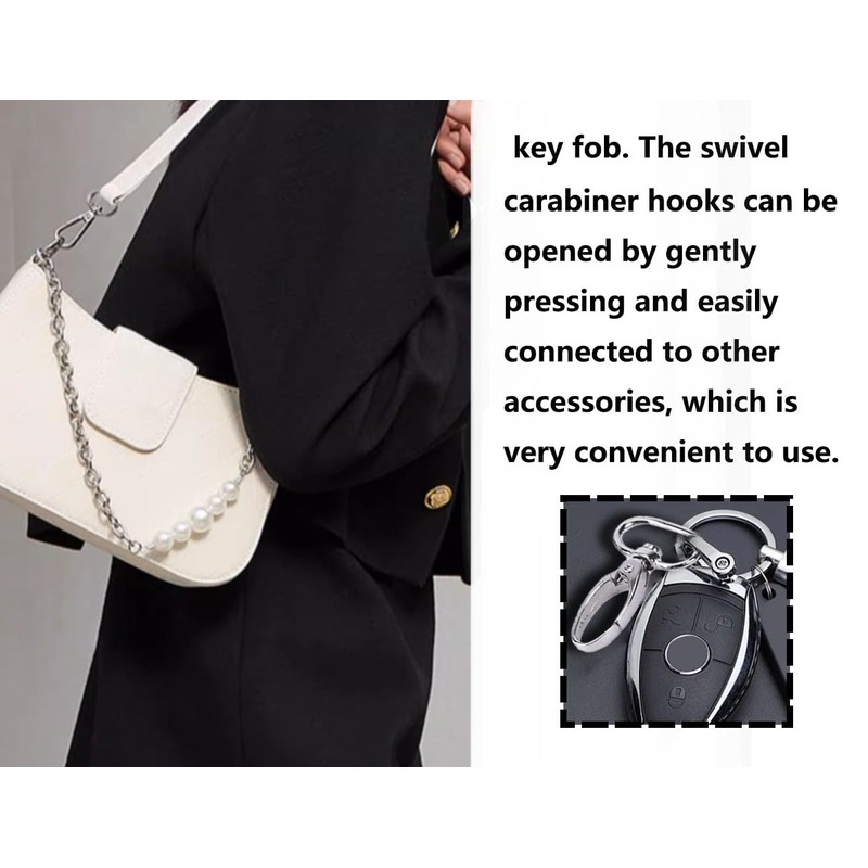 KAPSING Pack of 16 Key Ring D-Rings, 360 Degree Rotatable