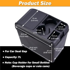 JSCARLIFE Cost-Effective Interior Trash Can for Vehicle Multi-Functional Storage Box Beverage Cup Holder Automotive Garbage Bin Trash Container