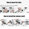 LATERN Bathroom Shelf Caddy for Shower Rail, Aluminum Bathroom Shower