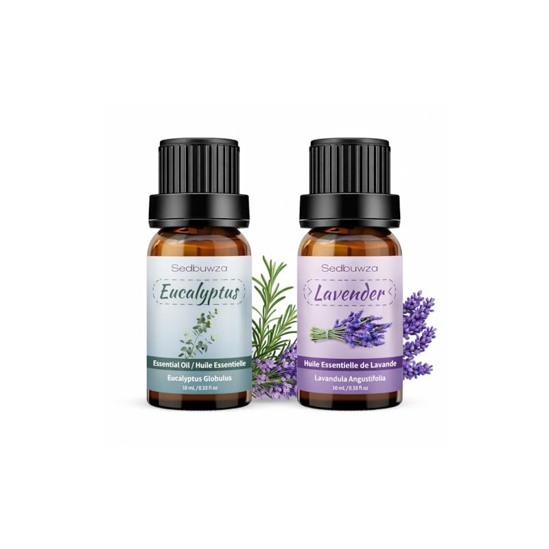 Sedbuwza Lavender Eucalyptus Essential Oil Set for Aromatherapy