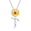 Sunflower Faith Necklace 925 Sterling Silver Cross Christian Religion You