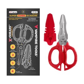VAMPLIERS 6.3" Compact Heavy Duty Electrician Scissors. Made in Japan. 4-in-1 Multipurpose Blades.