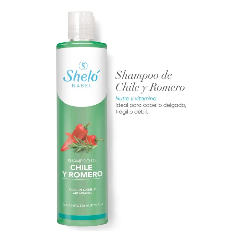 Shampoo Sheló Nabel Chile Romero 530 Botella