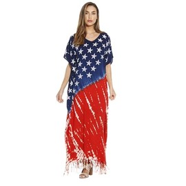Riviera Sun American Flag Caftan/Caftans/Summer Dresses Plus Size 21627-2X