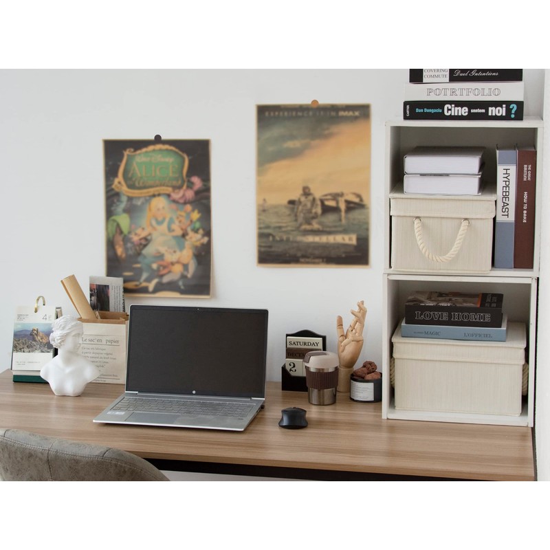 StorageWorks Storage Bins with Lids, Decorative Storage Boxes with Soft
