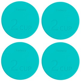 Yodecy Silicone Bowl Lids fit Pyrex Glass Bowls 7200-PC 2 Cup, Yodecy Silicone Bowl Lids fit Anchor Hocking Glass Bowls 7200-PC 2 Cup,Replacement Lids 4.76in(4 Pack Blue-green,Container not Included)