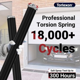 Garage Door Spring 0.225 x 2” x 24” (Pair), 18000 Cycles Garage Spring Door Replacement, Heavy-Duty & Long-Lasting Garage Door Torsion Spring