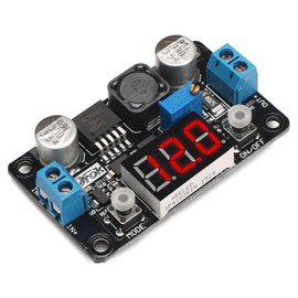 DROK LED Display LM2596 Buck Converter - DC 4-32V to 1.25-30V 3A Step Down Converter Adjustable Voltage Regulator Power Supply, Pack of 2